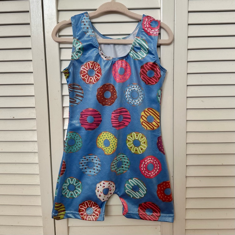 Gymnastics Leotard for Girls in Donut Pattern
